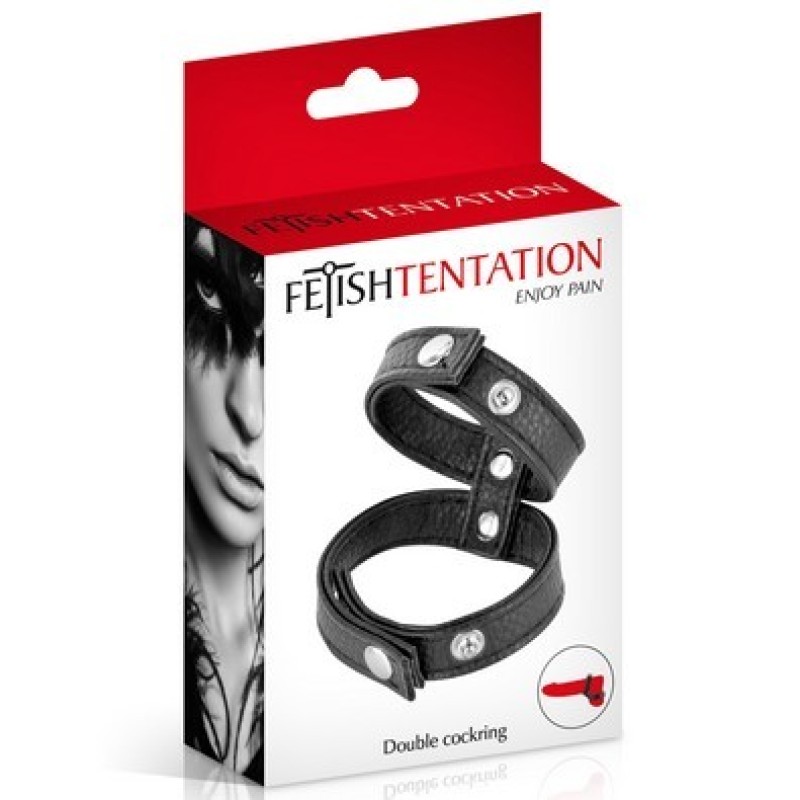 Fetish double cock ring