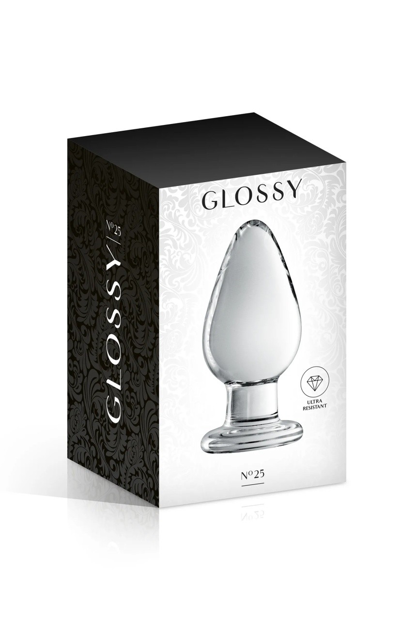 Stakleni analni plug | Glossy 25 Clear