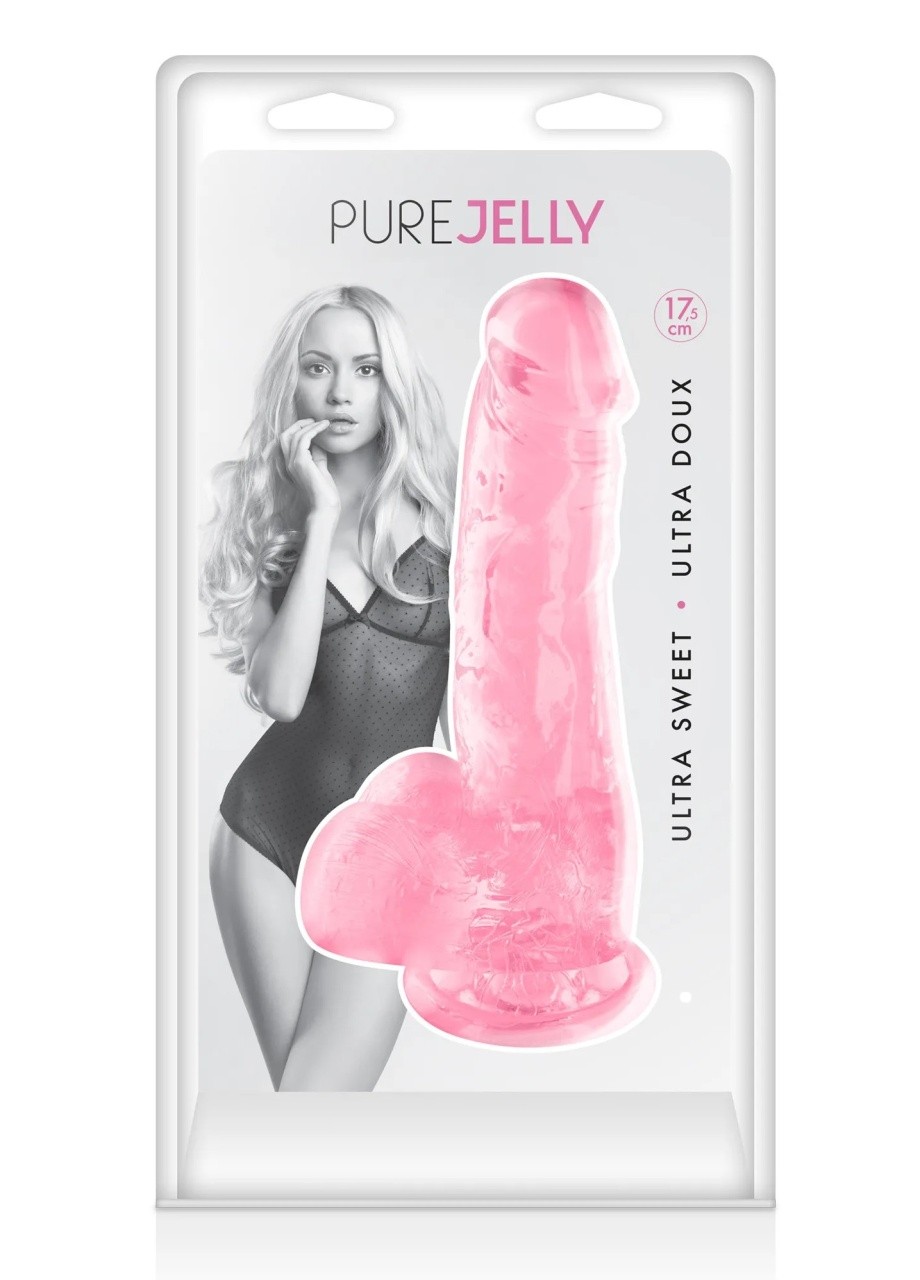 Mekani prozirni dildo | Pure Jelly Pink 17.5 cm