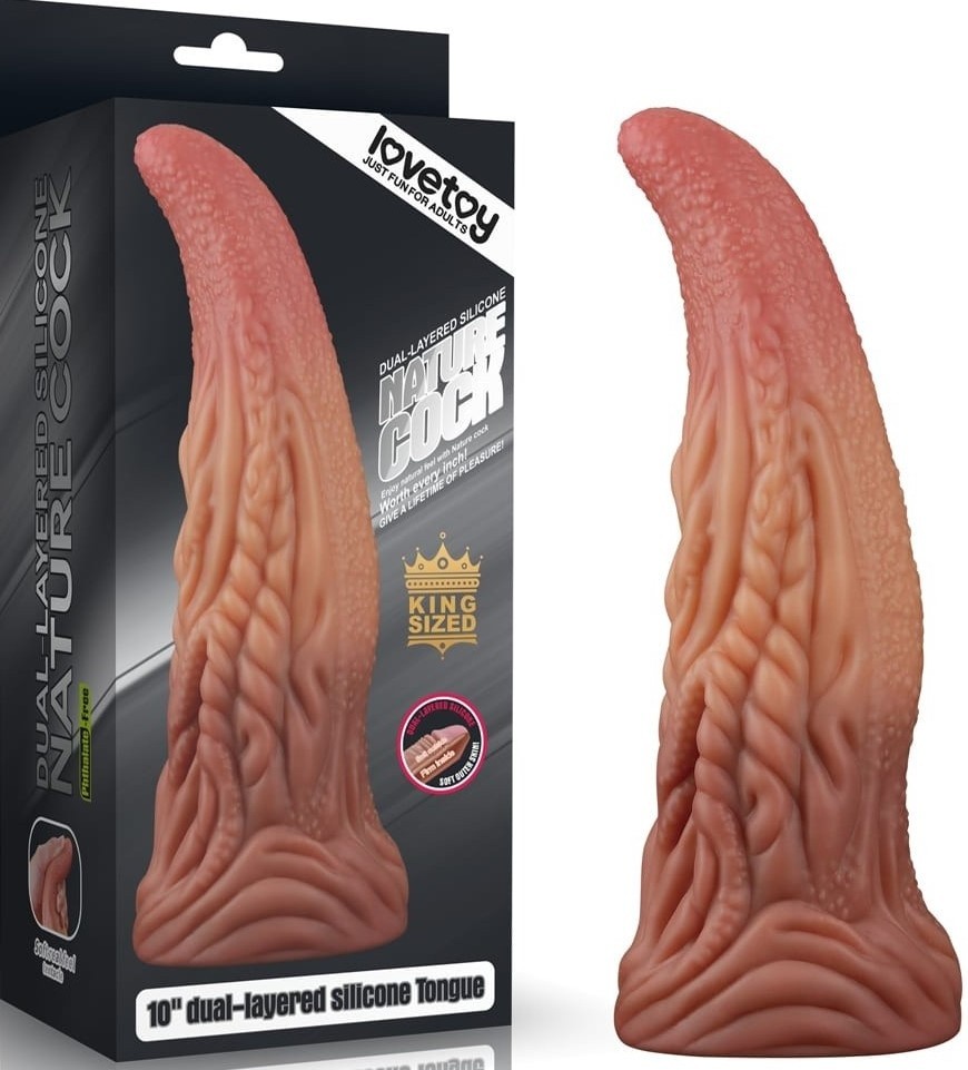 Animal Style Silikonski Dildo | Tongue Silicon Dildo 25 cm