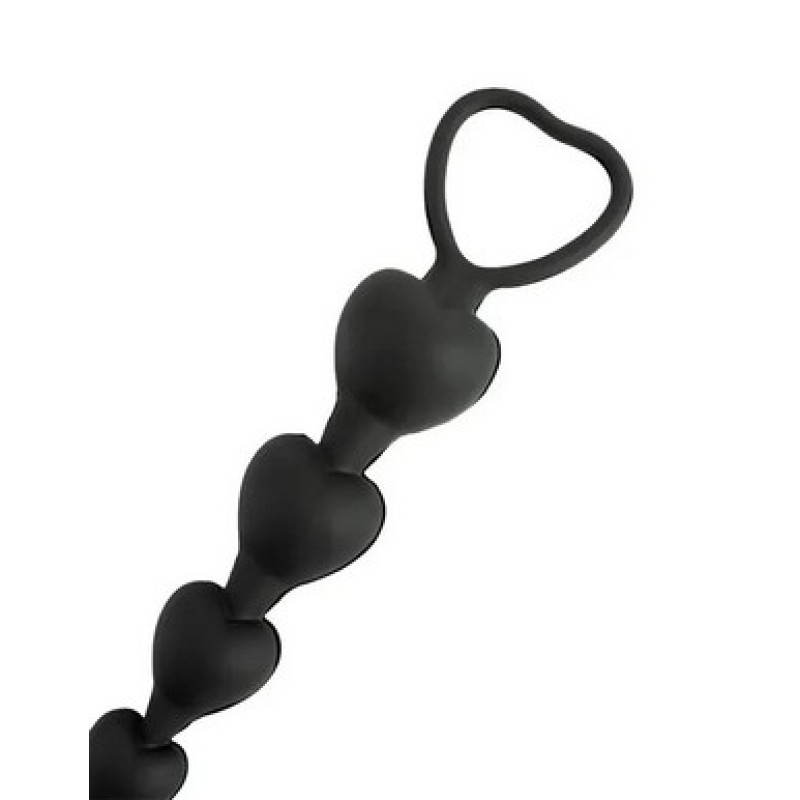 Fantasy Anal Beads Challenge Analna perla sa srcima (crna)