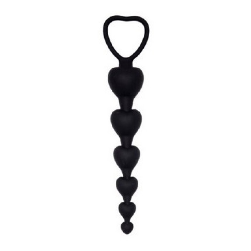 Fantasy Anal Beads Challenge Analna perla sa srcima (crna)
