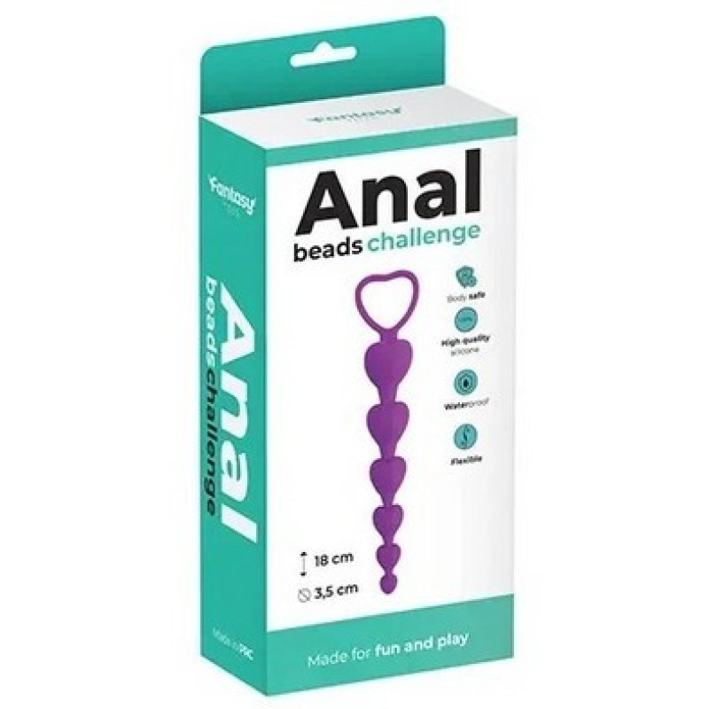 Fantasy Anal Beads Challenge Analna perla sa srcima (ljubičasta)