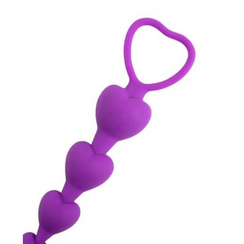 Fantasy Anal Beads Challenge Analna perla sa srcima (ljubičasta)
