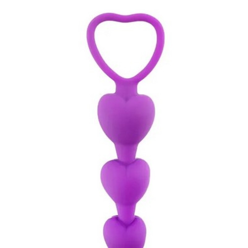 Fantasy Anal Beads Challenge Analna perla sa srcima (ljubičasta)