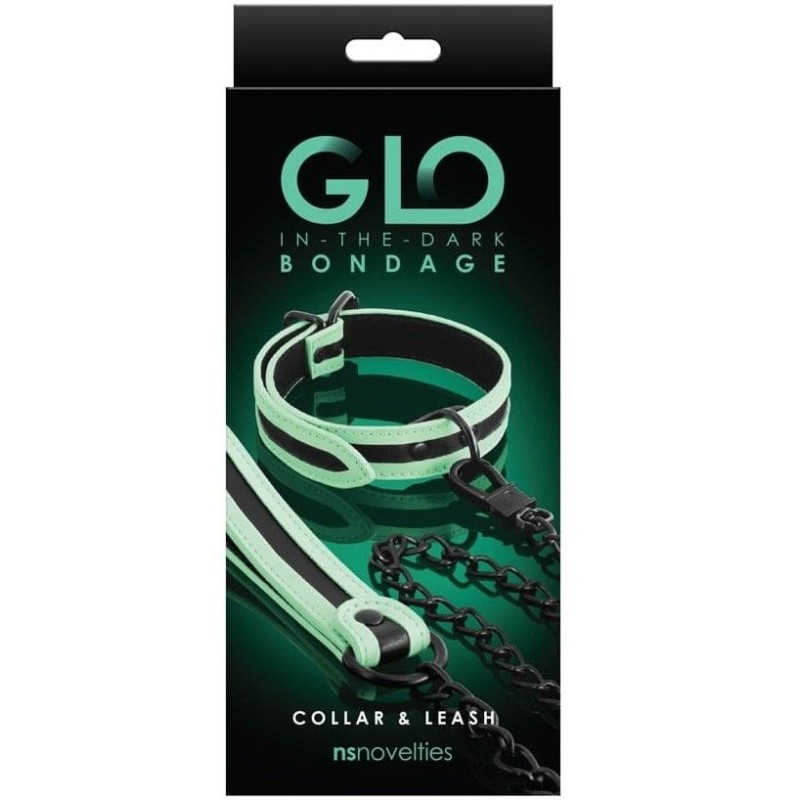GLO in the dark Bondage BDSM fluorescentna ogrlica i povodac