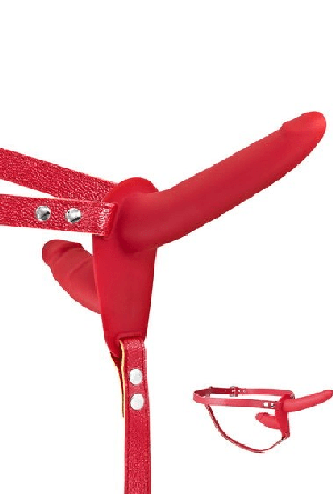 Fetish Tentation Strap-On sa duplim dildom (crveni)