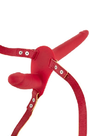 Fetish Tentation Strap-On sa duplim dildom (crveni)