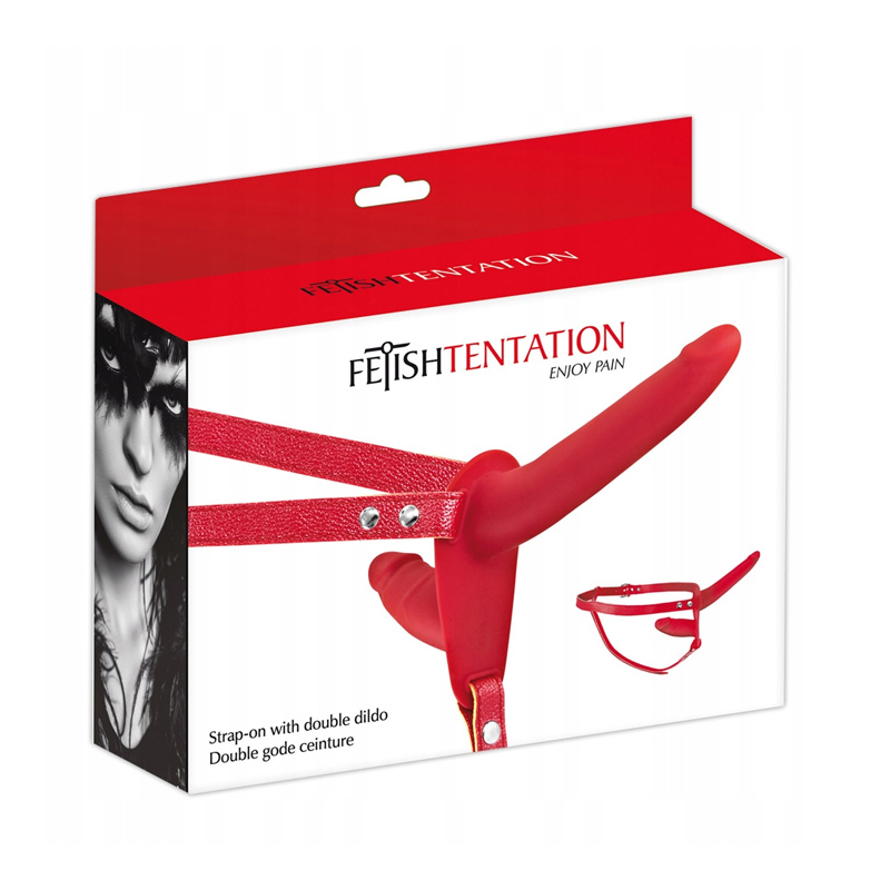 Fetish Tentation Strap-On sa duplim dildom (crveni)