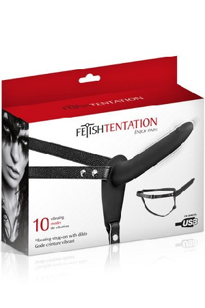 Fetish Tentation Strap-On sa vibrirajućim dildom (crni)