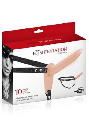 Fetish Tentation Strap-On sa vibrirajućim dildom (boja kože)