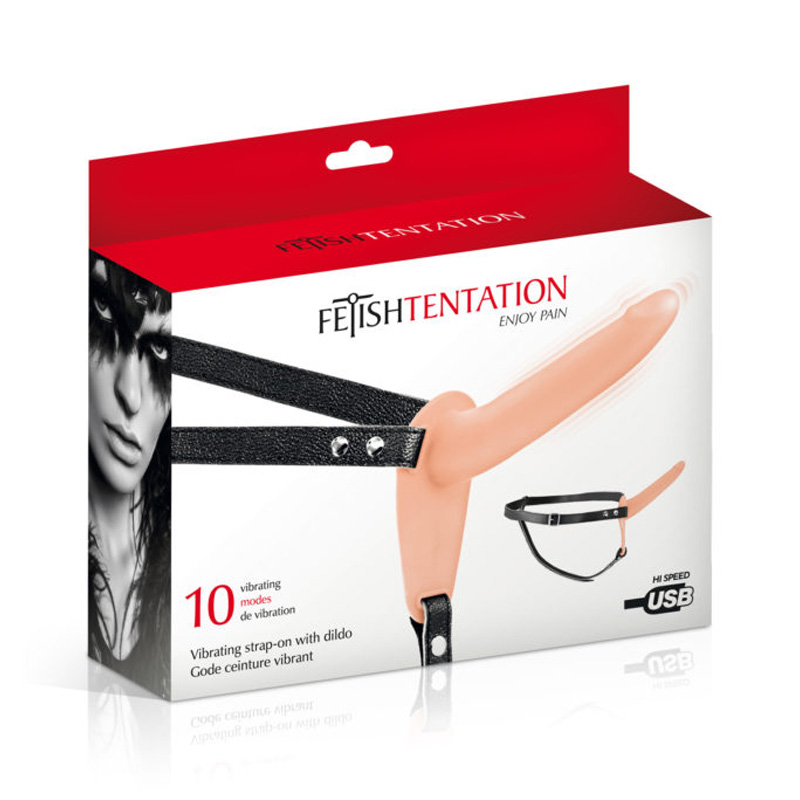 Fetish Tentation Strap-On sa vibrirajućim dildom (boja kože)