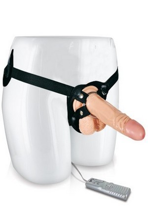 Invigorator Power 7 inch Dong Vibrating Dildo Harness Strap-On
