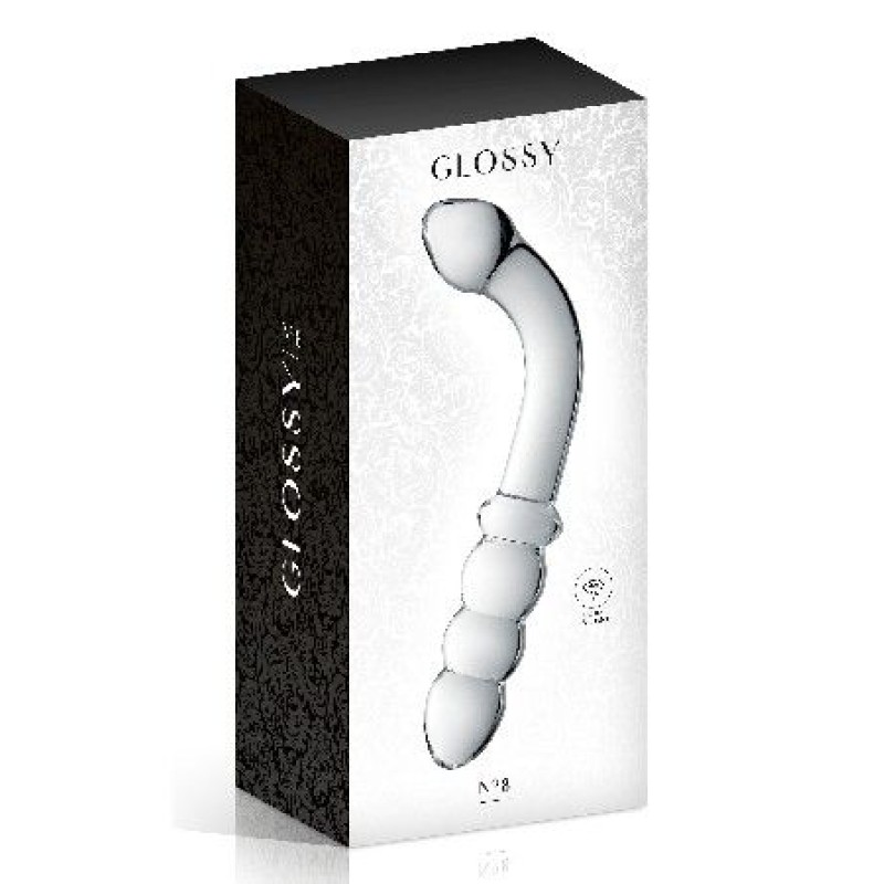 GLOSSY DILDO 8 CLEAR