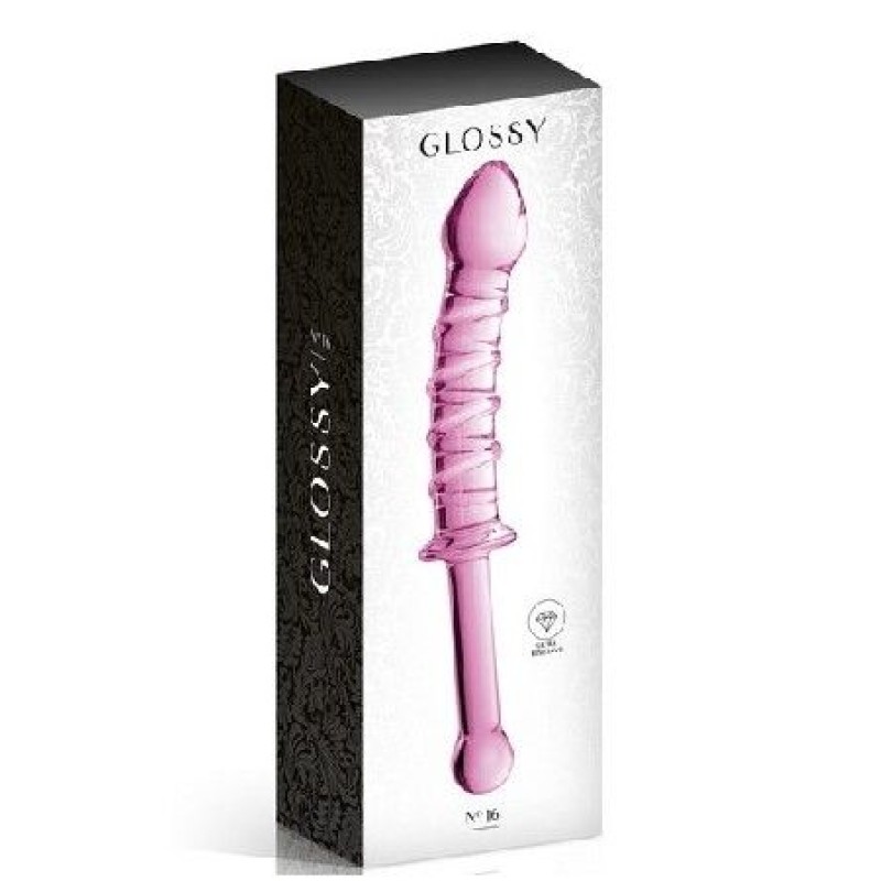 GLOSSY DILDO 16 PINK