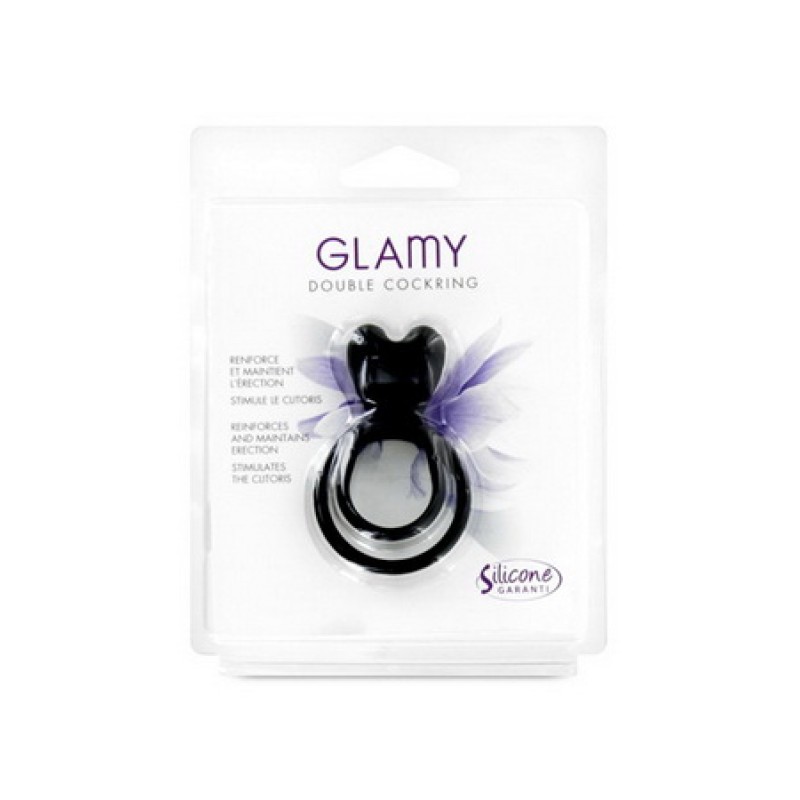 Double cock ring black