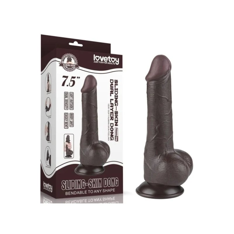 Crni realistični dildo | Sliding Skin 19 cm