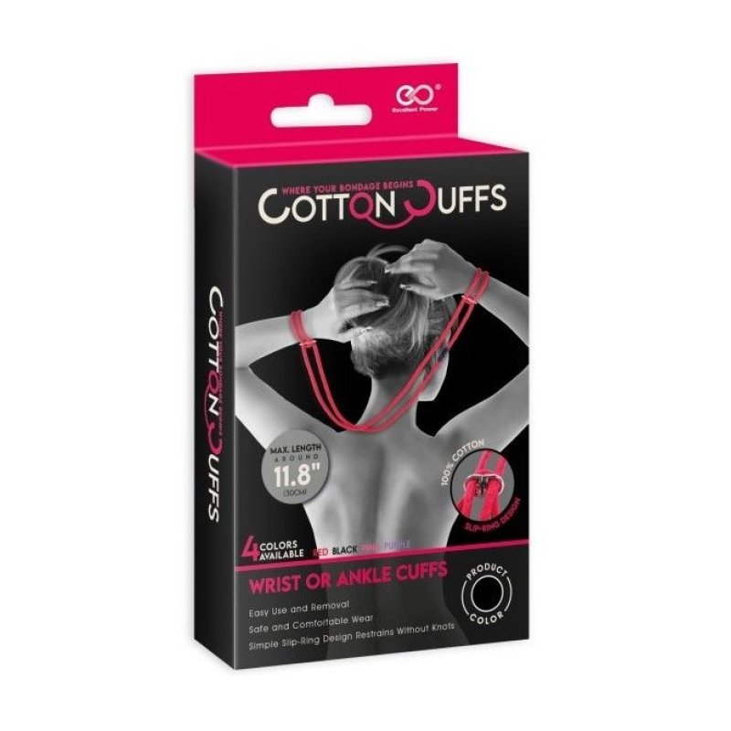 Veze za ruke od kanapa crne | NMC Cotton Cuffs