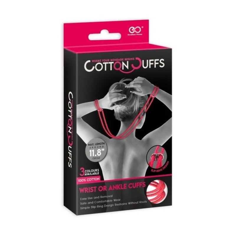 Veze za ruke od kanapa crvene | NMC Cotton Cuffs