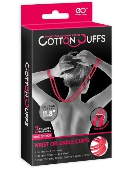 Veze za ruke od kanapa crvene | Cotton Cuffs